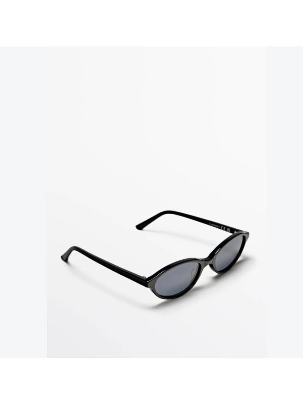 Massimo Dutti Black Oval Sunglasses New with Case Tags Designer